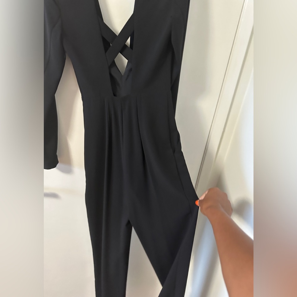Bebe x Naven Black Long Sleeve Criss Cross Jumpsuit - Picture 5 of 10
